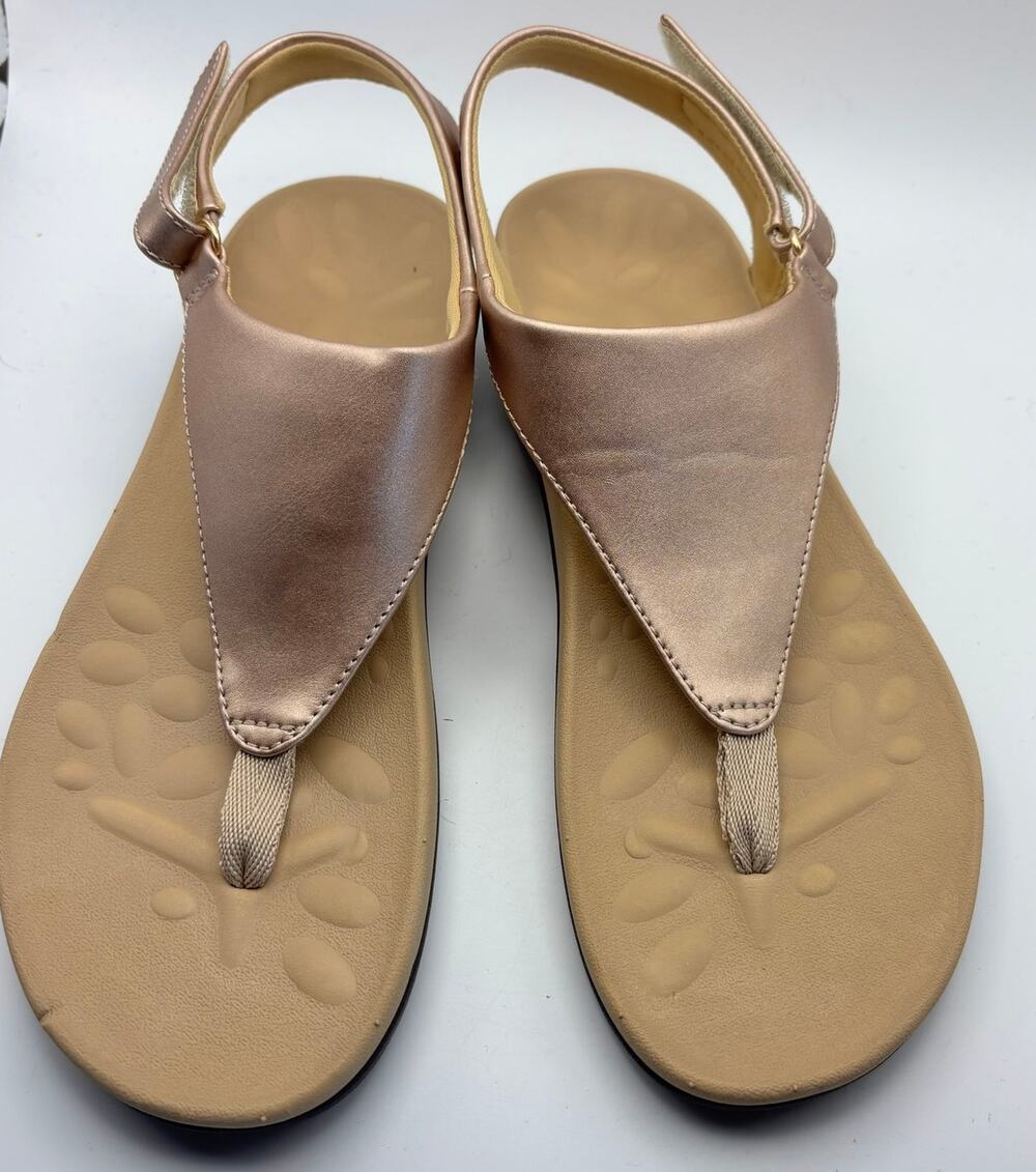 NEW UTENAG Women’s Arch Support Sandals Gold Flip Flop Comfort Slingback EU 38